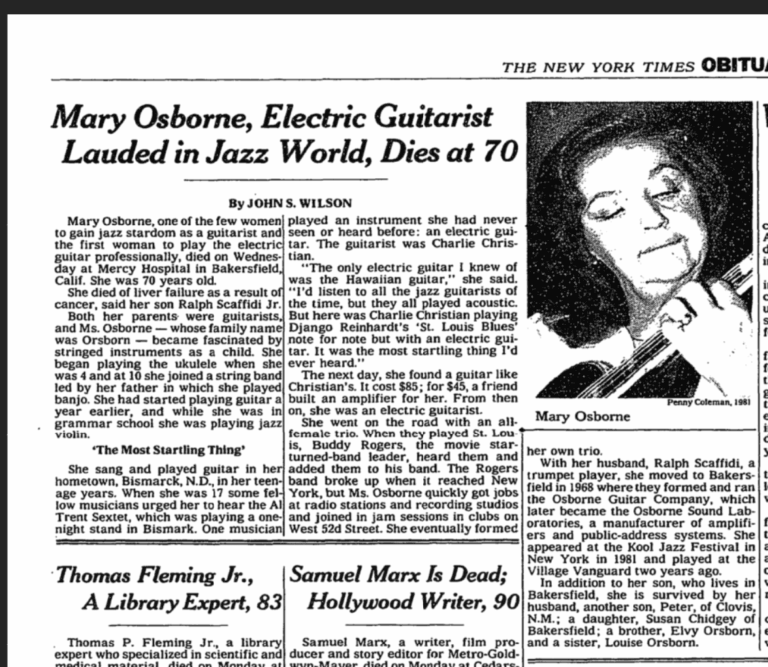 1992.03.06 NYT Clipping (Obituary)